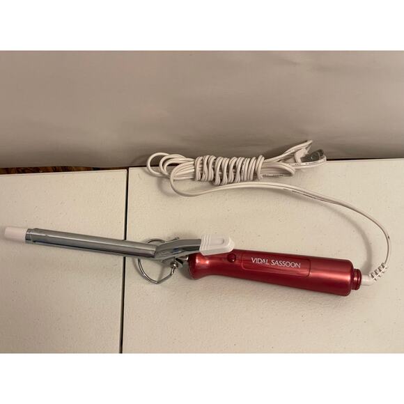 Vidal Sassoon 1/2 curling iron plug red VSC 02A tight curls bangs vintage 90s - Picture 2 of 6